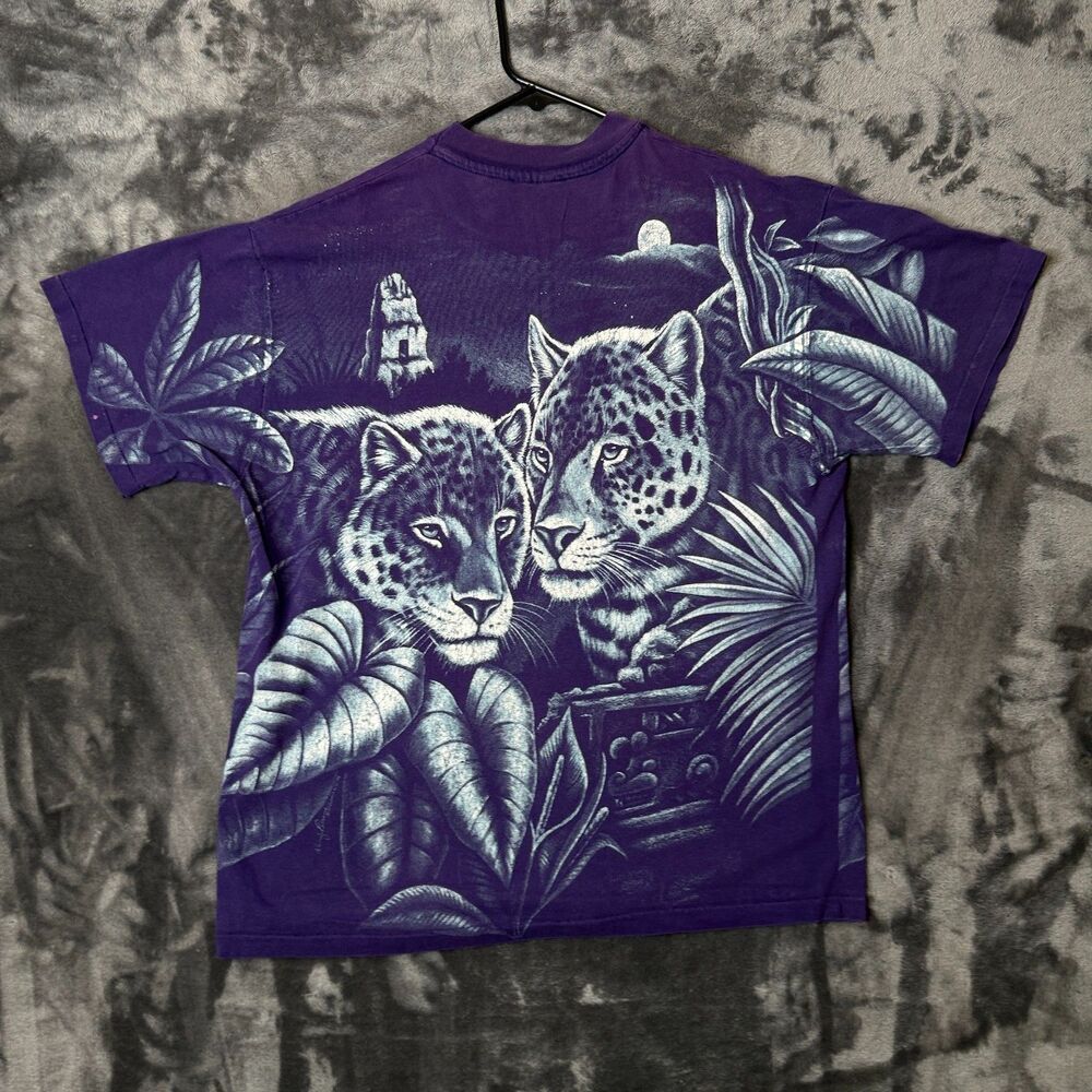 Vintage Harlequin Nature All Over Print T-Shirt Size Large Cheetah - Picture 6 of 7